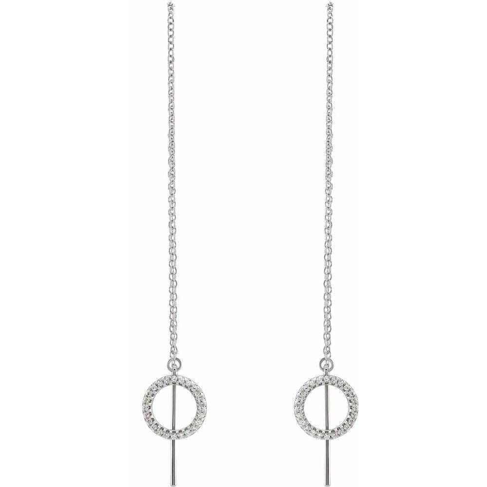 Geo Drop Earrings with Diamonds