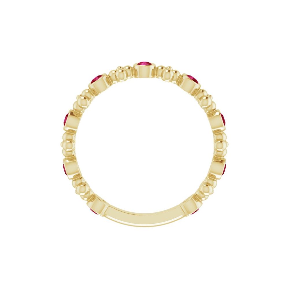 Bead and Bezel Ruby Stackable Band