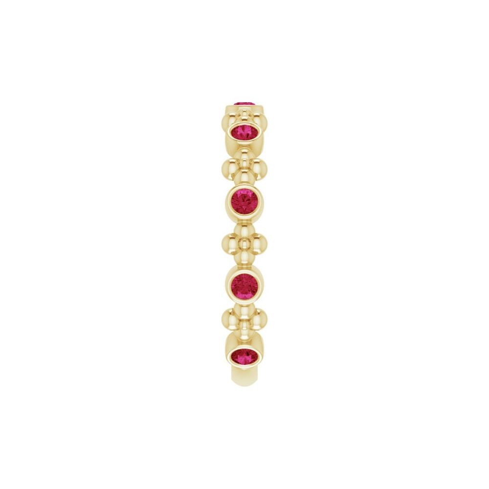 Bead and Bezel Ruby Stackable Band