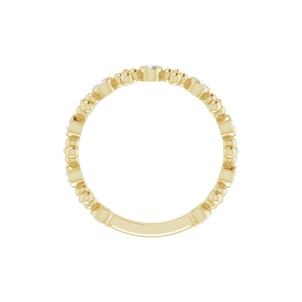 Bead and Bezel Diamond Stackable Band