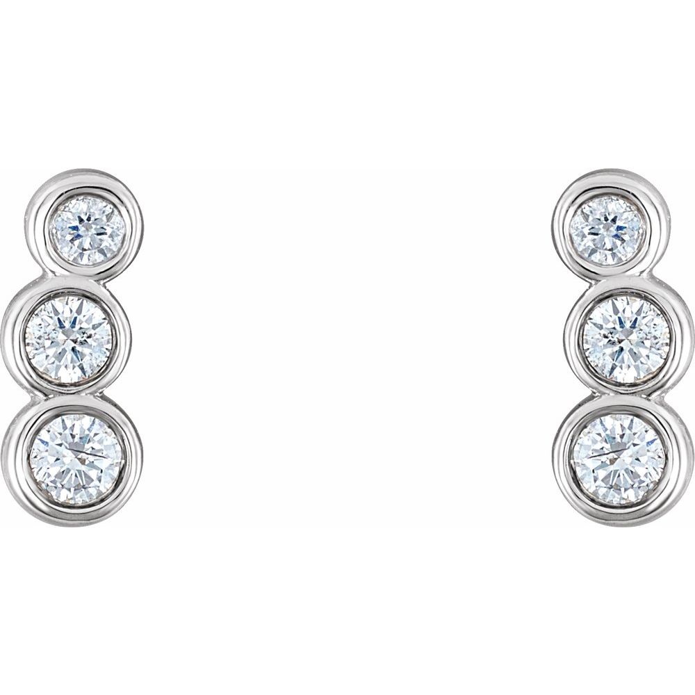 Bezel Diamond Petite Earrings