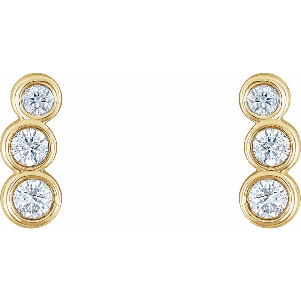 Bezel Diamond Petite Earrings