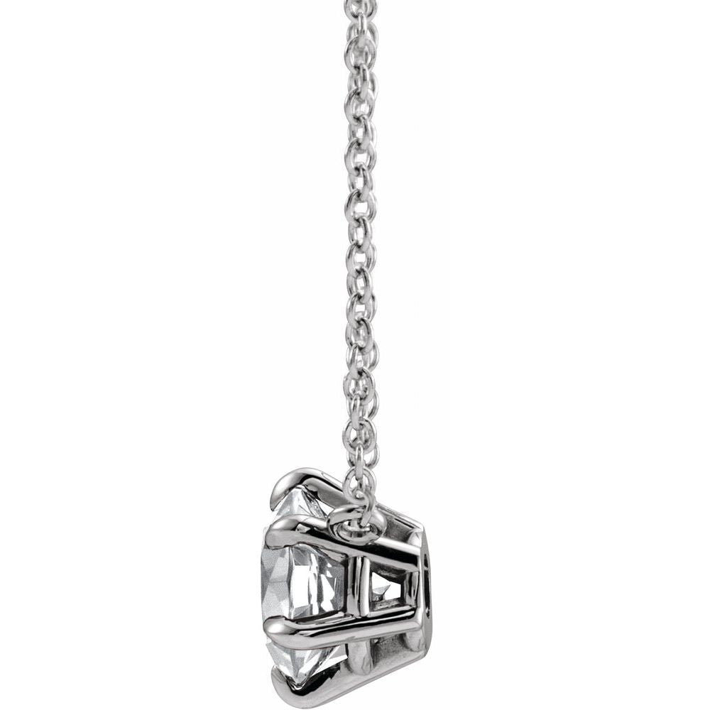 Diamond Solitaire Necklace 6-prong with Cable Chain