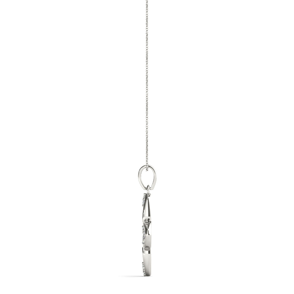 Clover Diamond Drop Pendant in 14k Gold