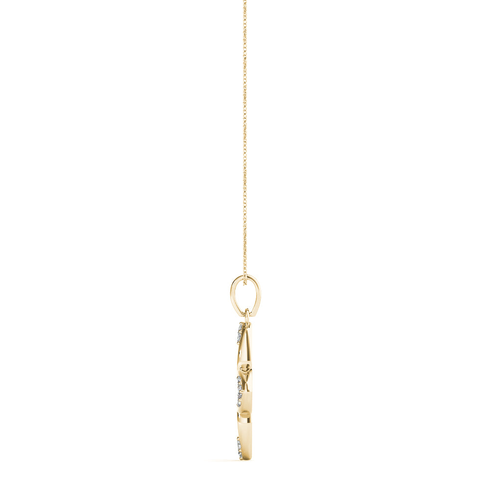 Clover Diamond Drop Pendant in 14k Gold