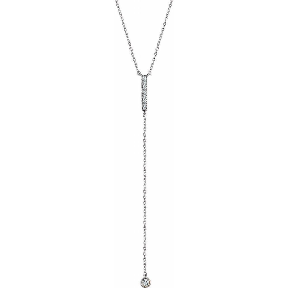 Bar Y Drop Diamond Necklace