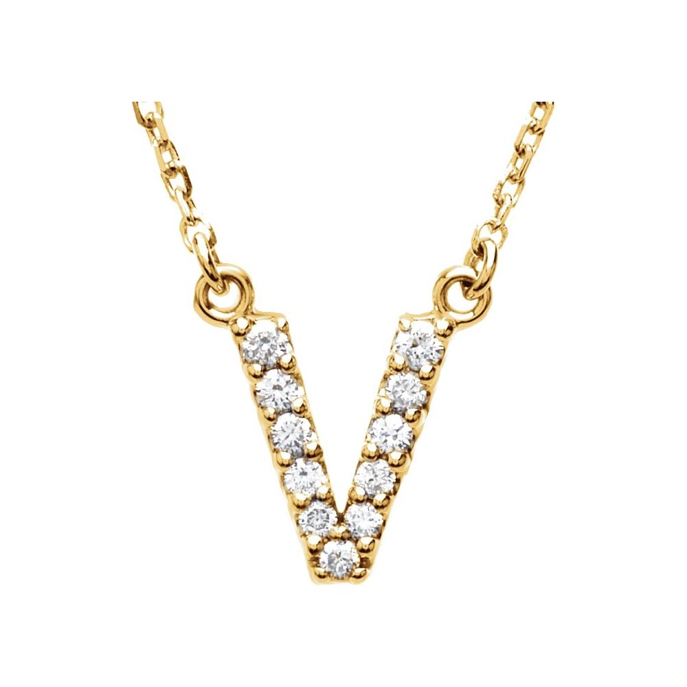 Diamond Initial Necklace on with Cable Chain