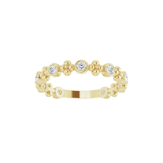 Bead and Bezel Diamond Stackable Band