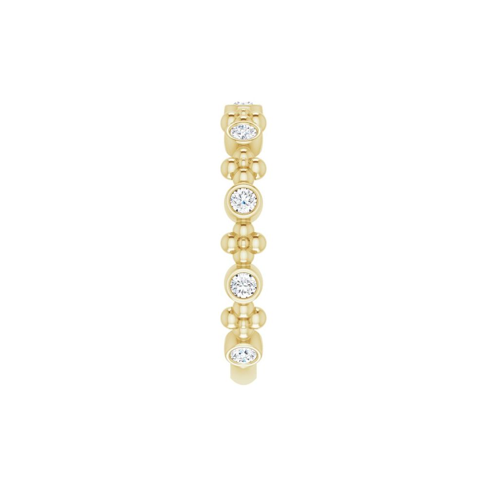 Bead and Bezel Diamond Stackable Band