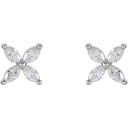 Marquise Flower Earrings