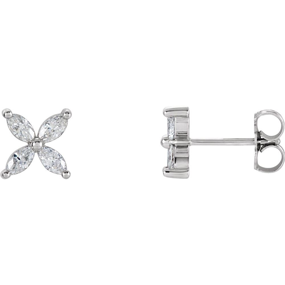 Marquise Flower Earrings