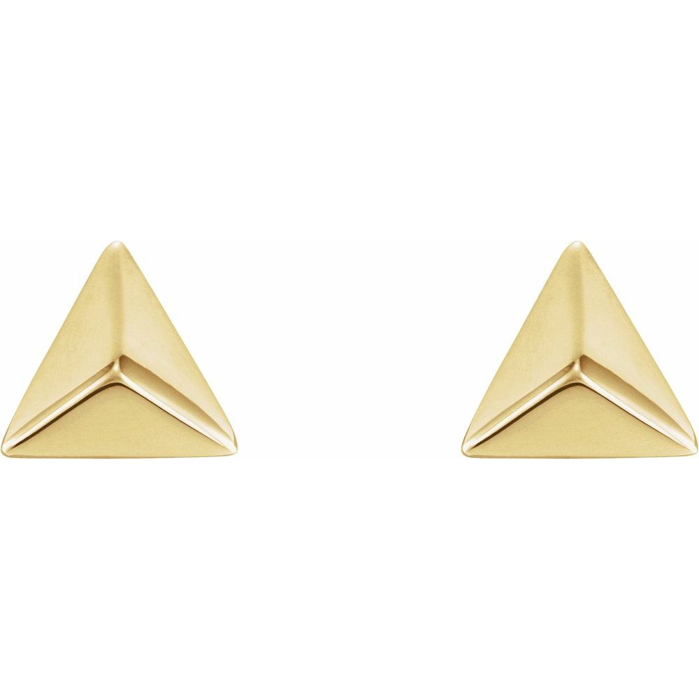 Pyramid Stud Gold Earrings