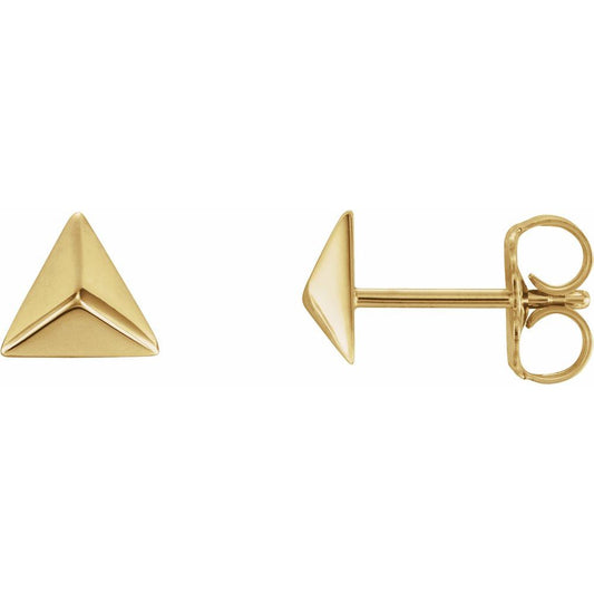 Pyramid Stud Gold Earrings