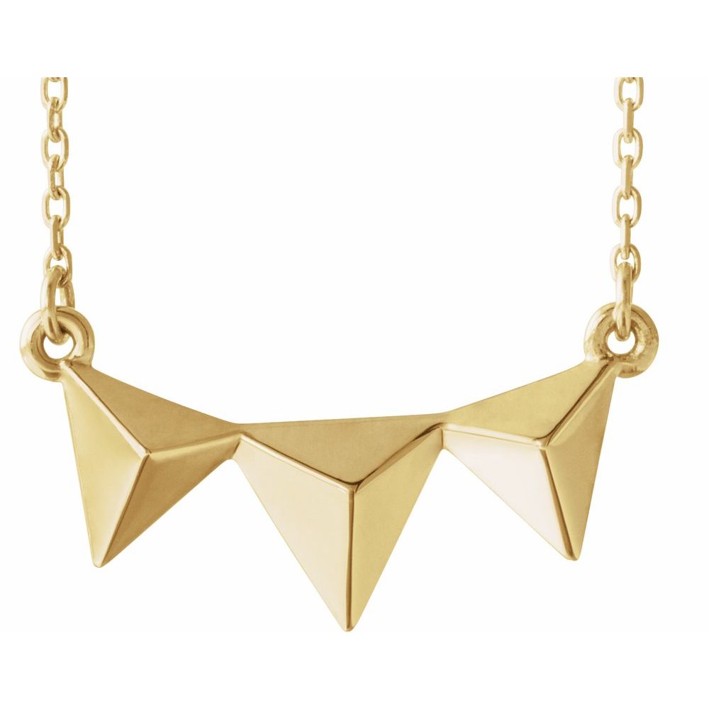 Three Pyramid Gold Necklace