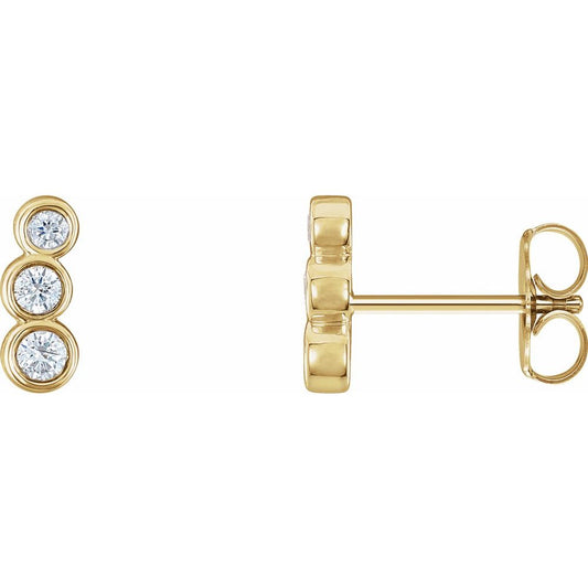 Bezel Diamond Petite Earrings