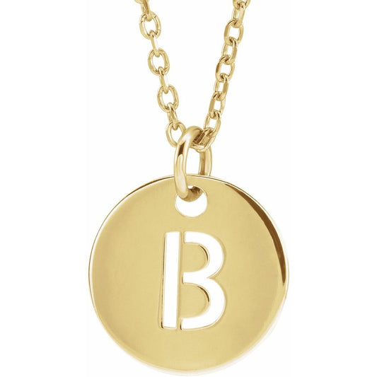 Block Initial Disc Pendant