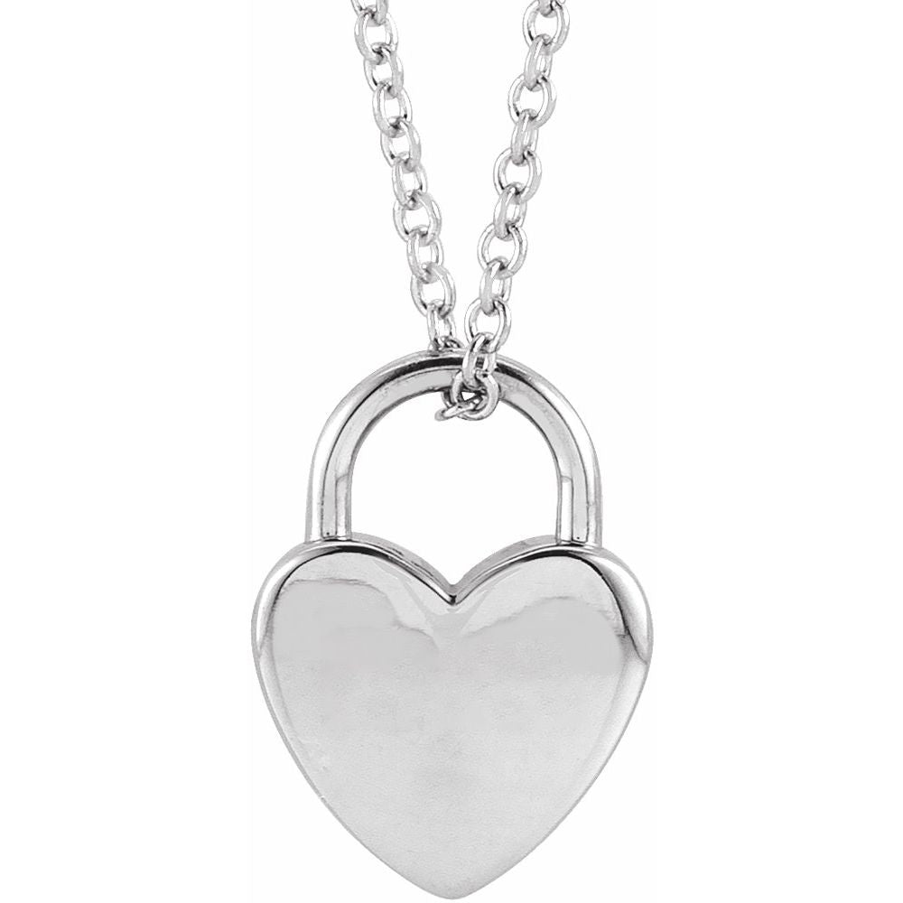 Engravable Heart Pendant with Chain