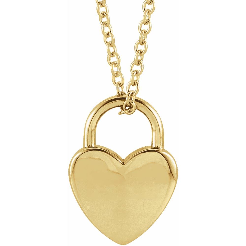 Engravable Heart Pendant with Chain